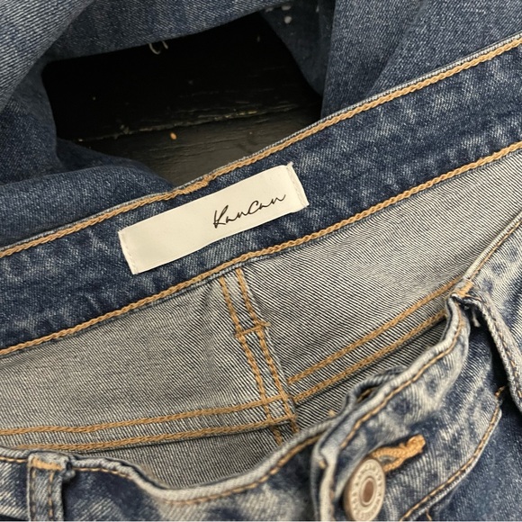 KanCan High Rise Ripped Boyfriend Mom Jean Paint Splatter Stretch Womens 11/29 - Picture 6 of 8